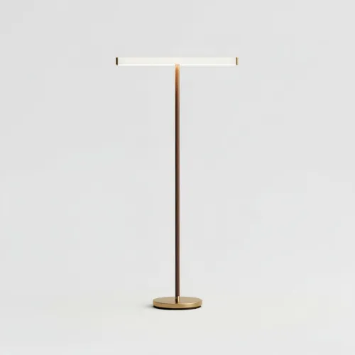 LED stojací lampa minimalistická, bronzová